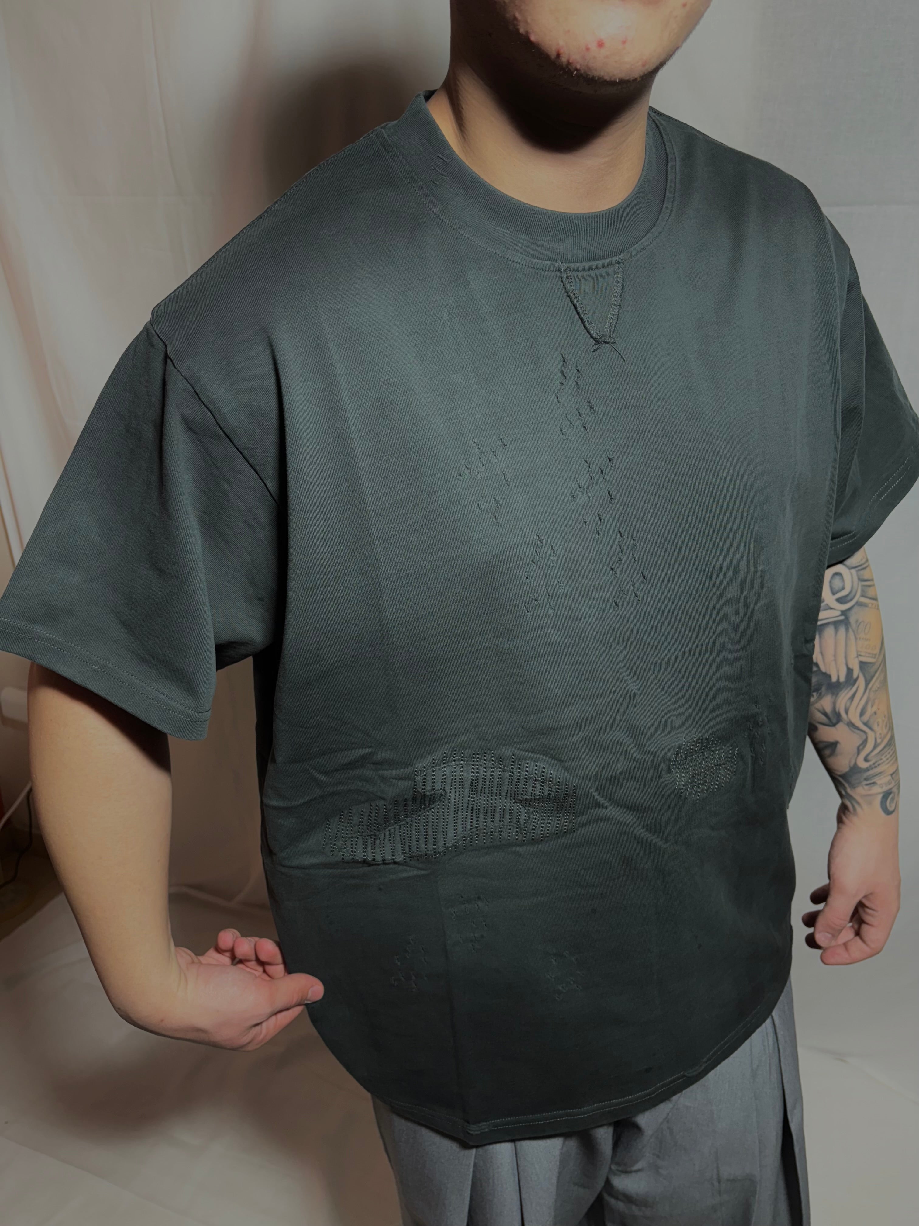 t shirt green fumè