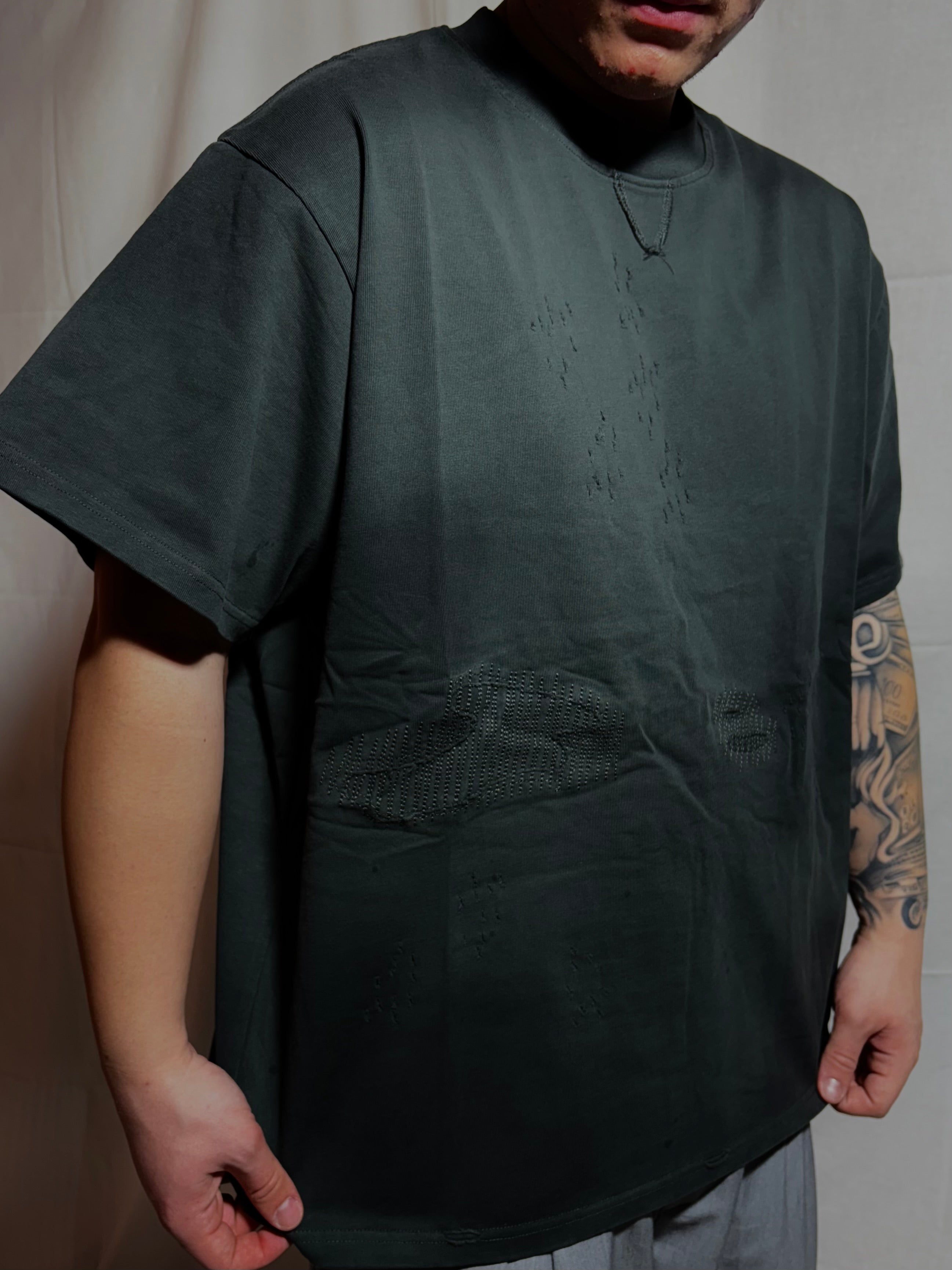 t shirt green fumè