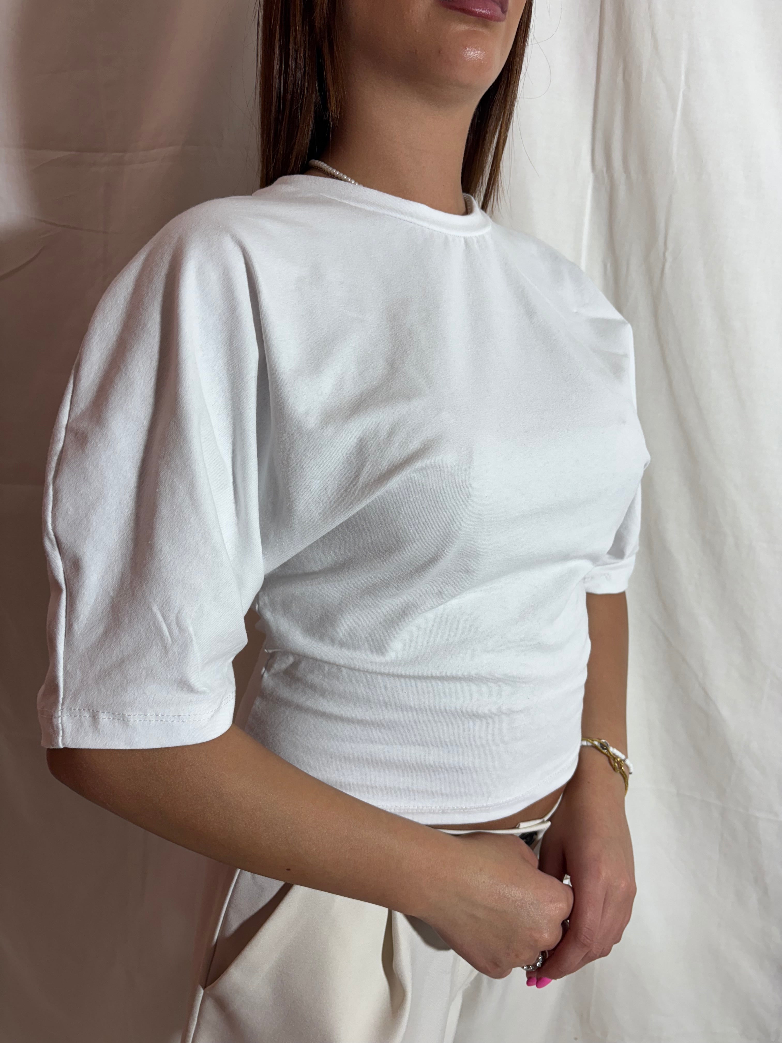 T shirt crop white