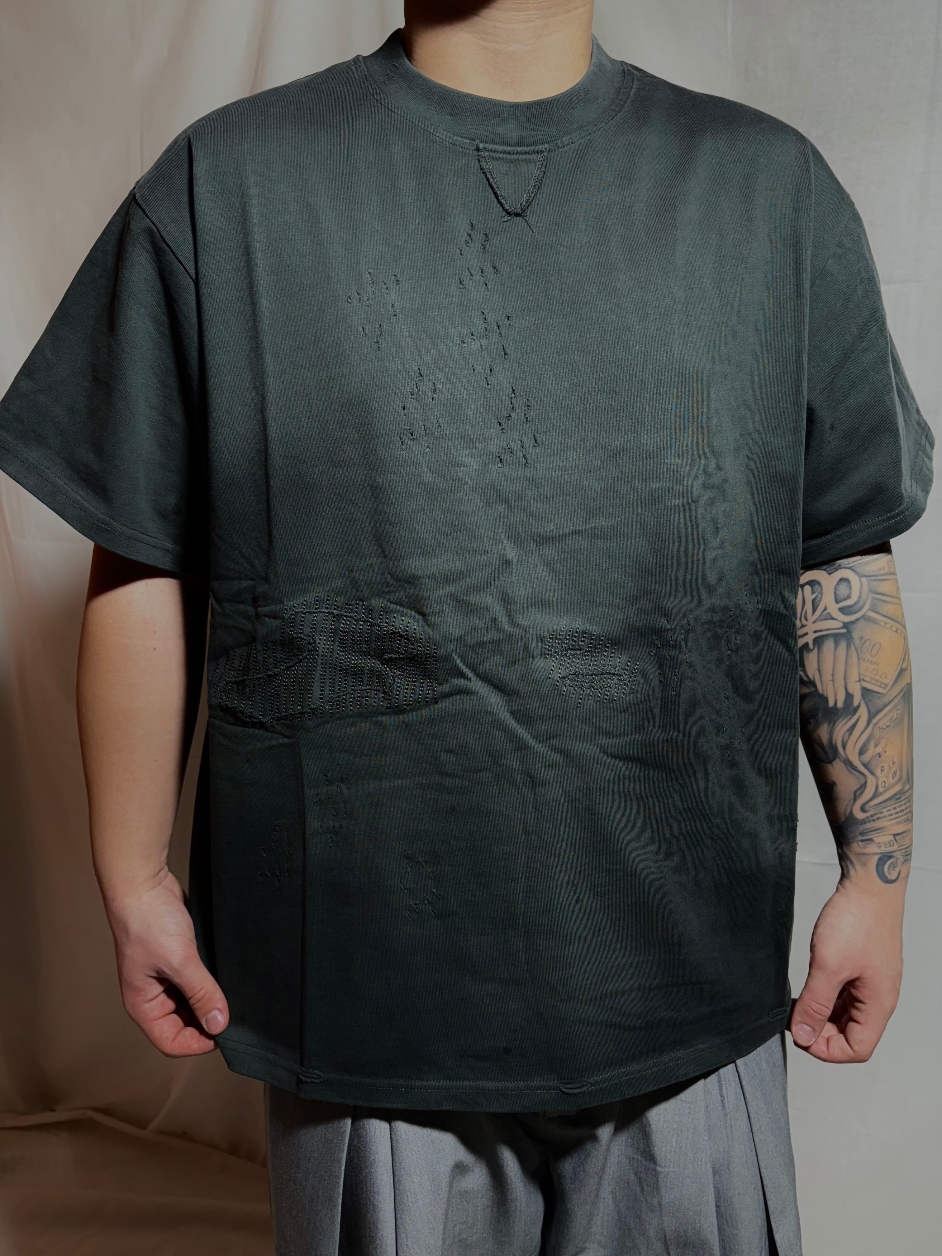 t shirt green fumè