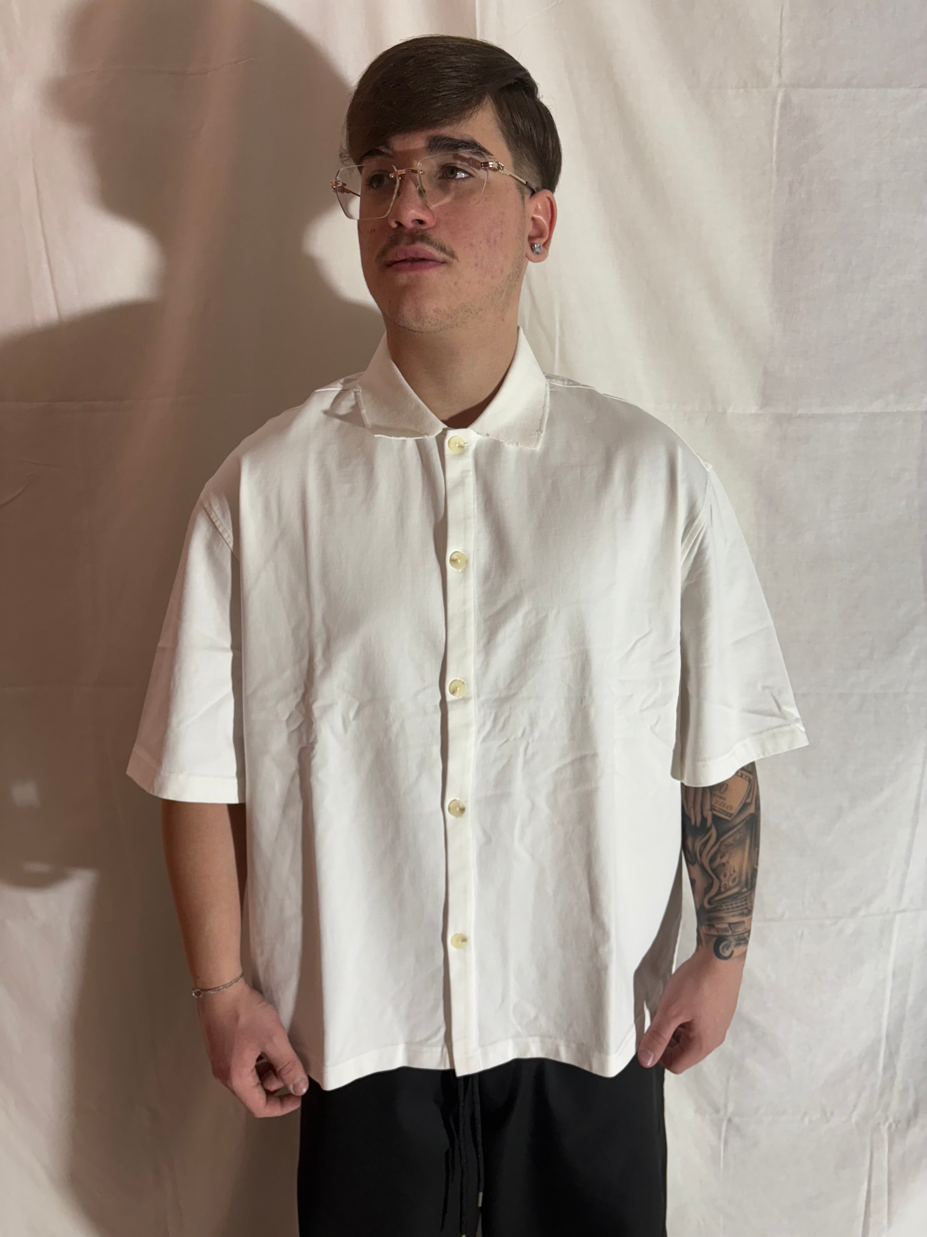 camicia crop bianca