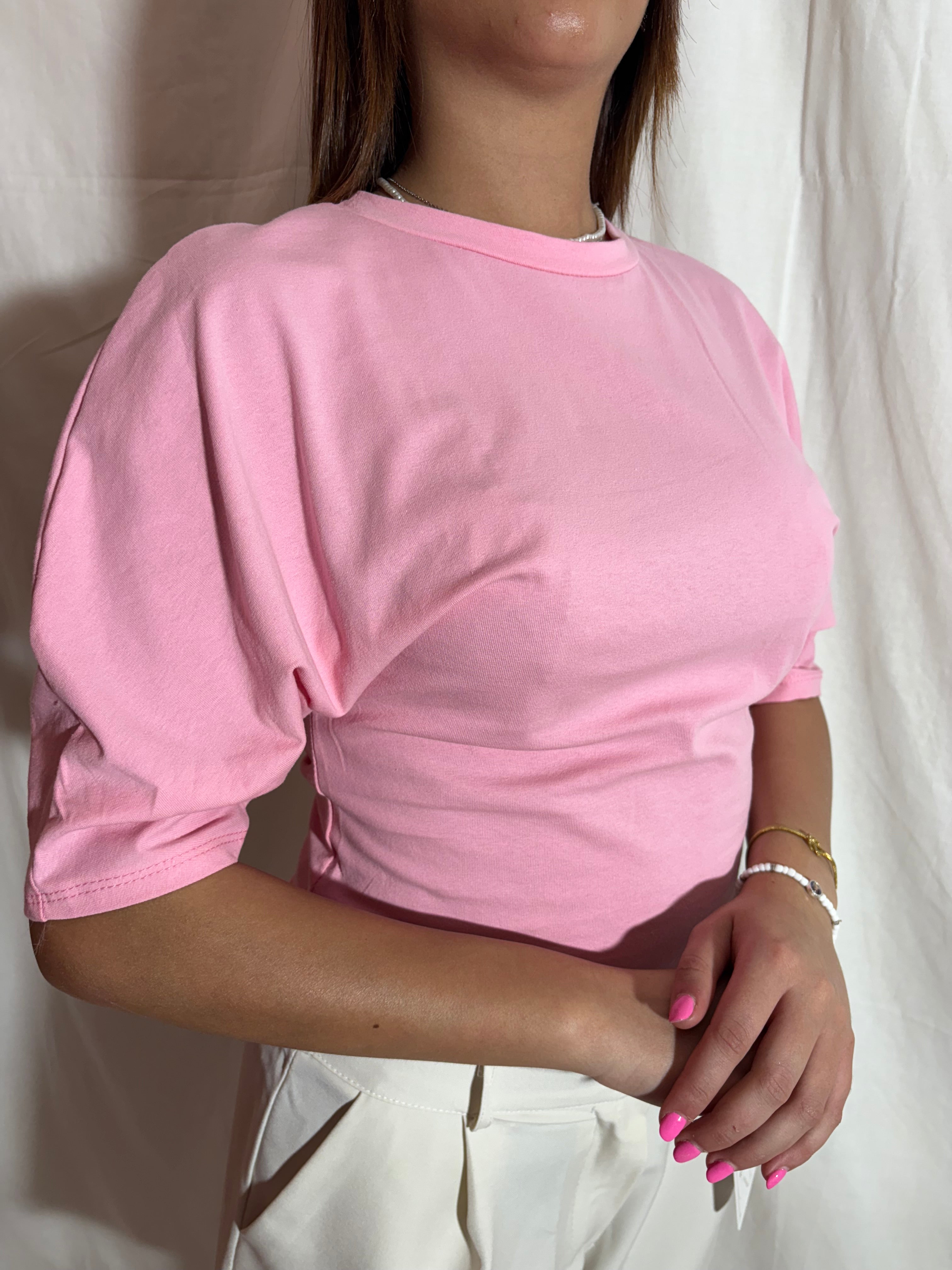 T shirt crop pink