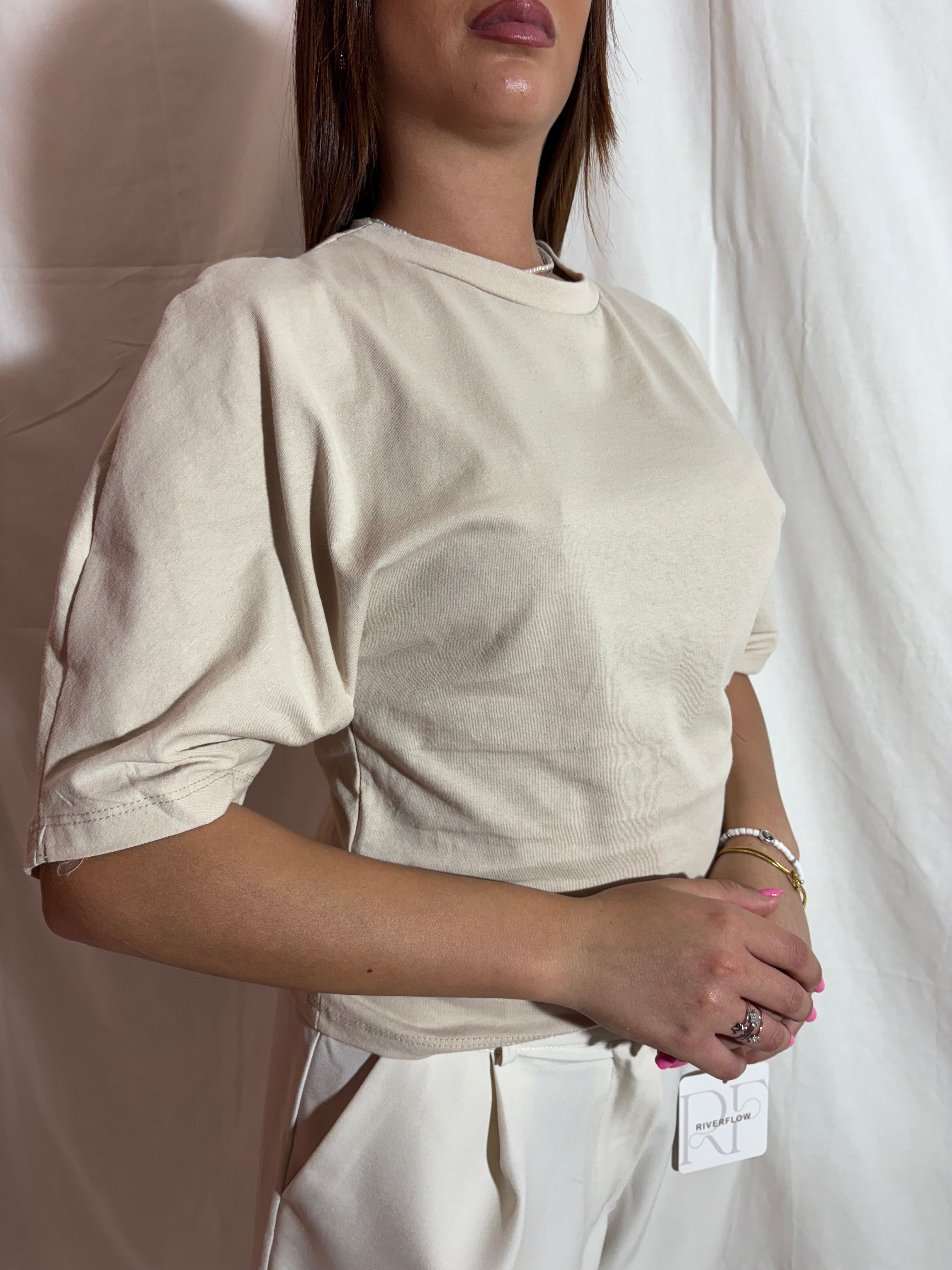 T shirt beige crop