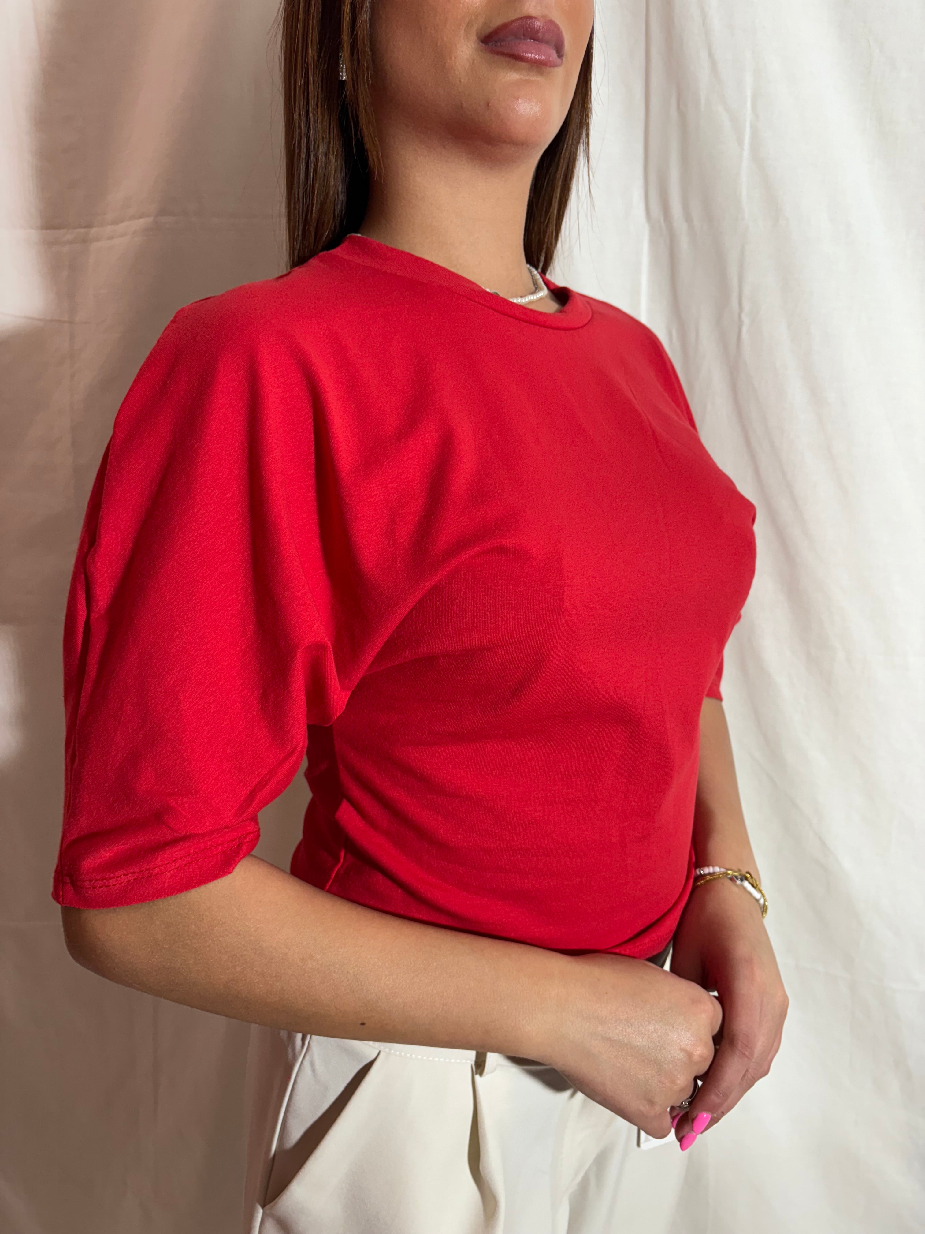 T shirt crop red