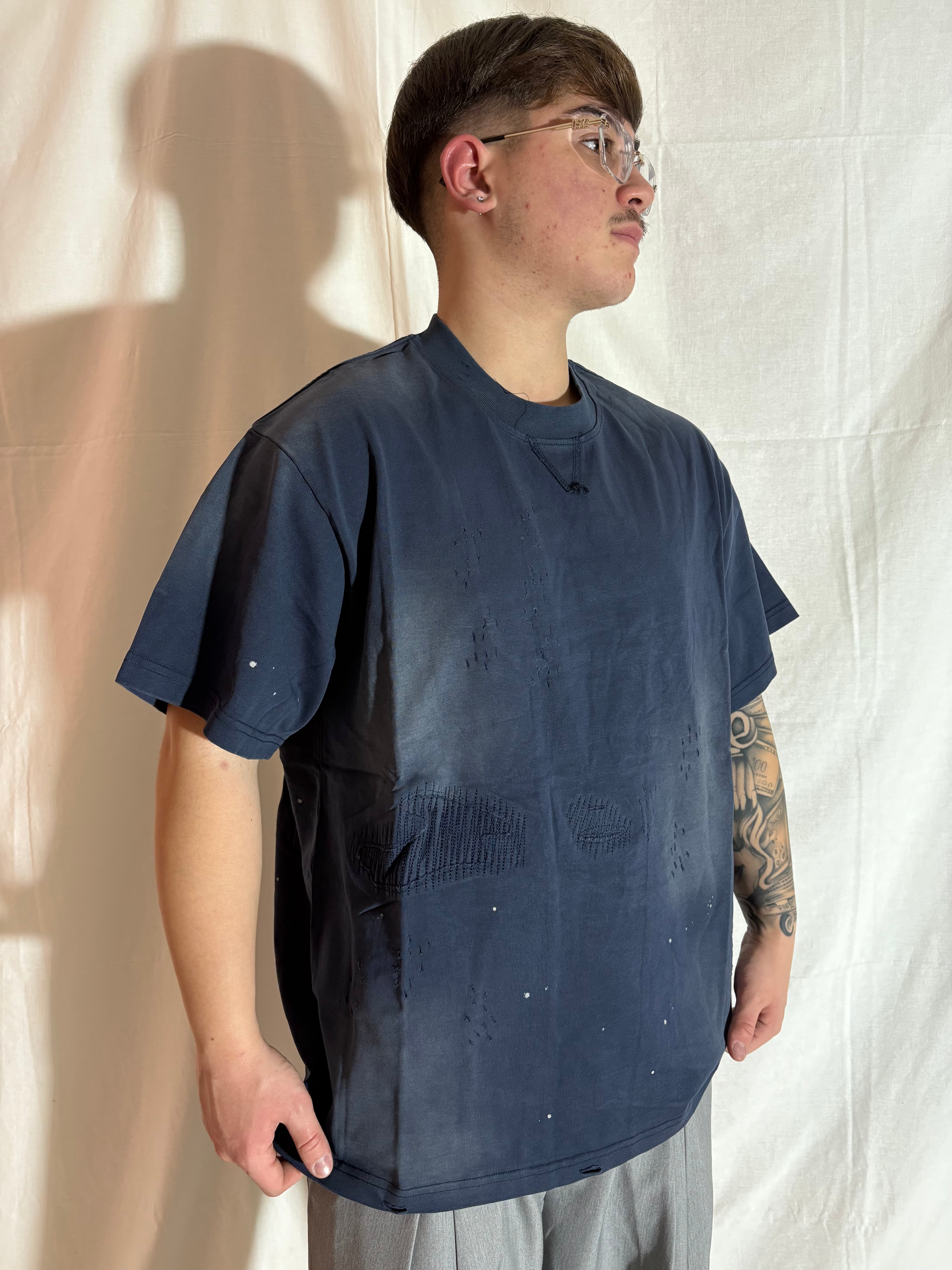 t shirt blue fumè